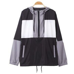 Men's Windbreaker Hooded Jacket for Hiking Trip Size S